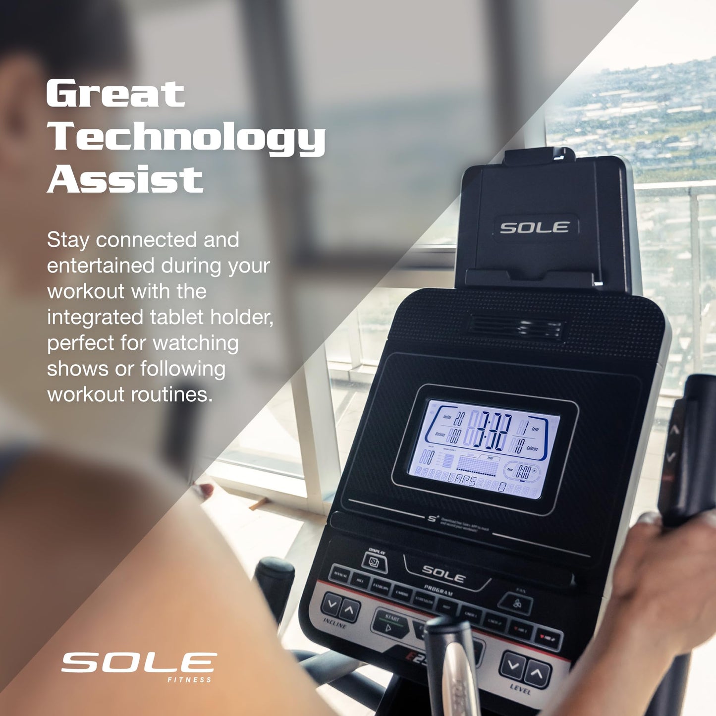 Elliptical Machine: 2023 E25 Elliptical Gym Equipment for Home and Studio, Exercise Equipment with 7.5" LCD Display