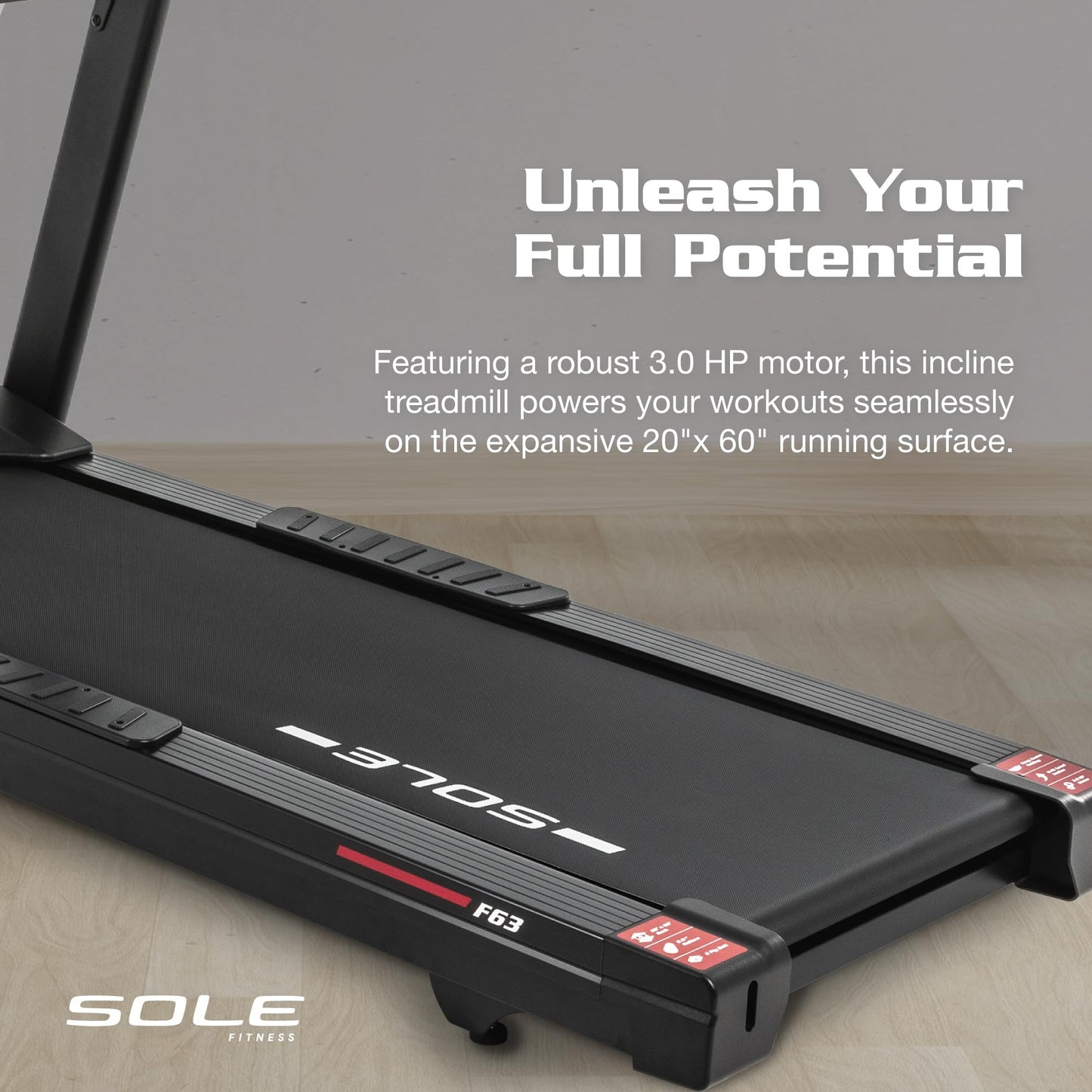 Sole Treadmill F63, Foldable Treadmills for Home Use