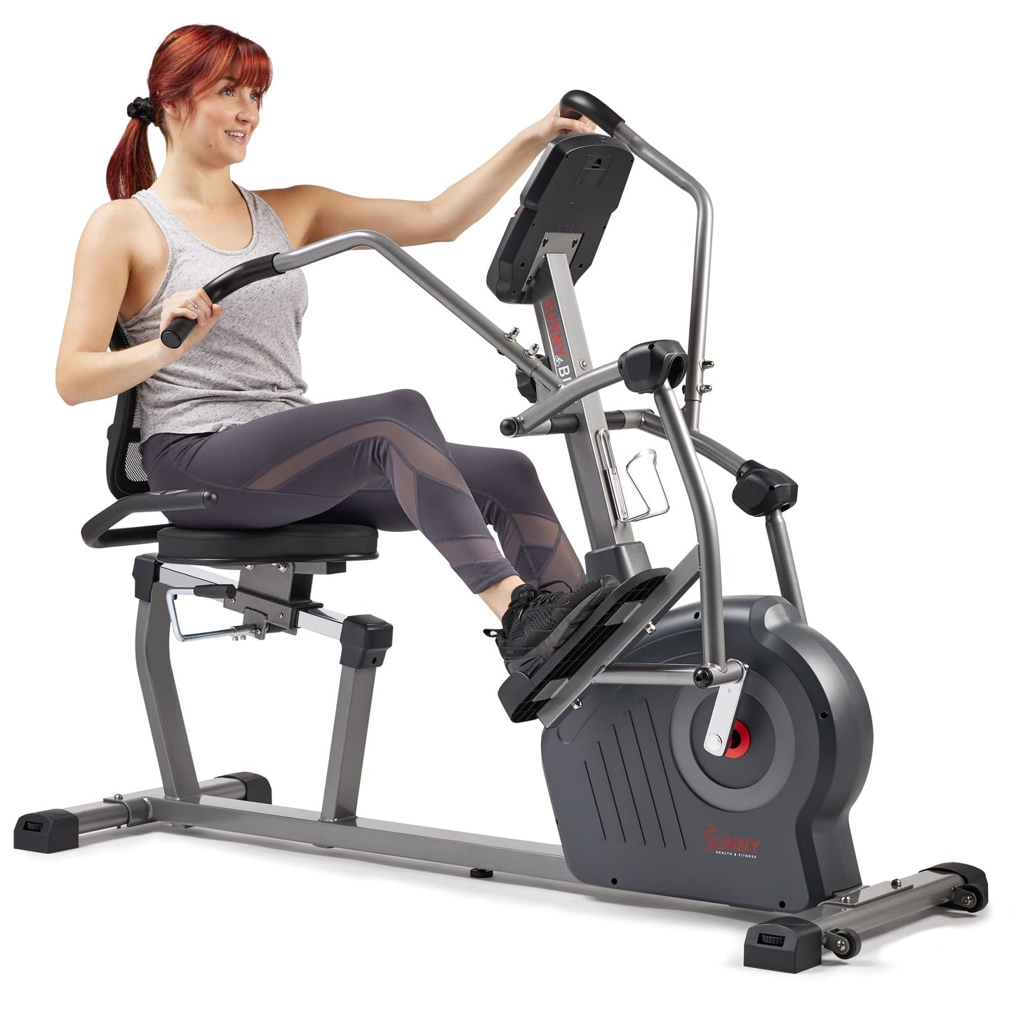 Sunny Health & Fitness Elite Recumbent Cross Trainer & Elliptical Machine with 12-Level Magnetic Resistance, Easy Adjust Seat & Exclusive SunnyFit® App Enhanced Bluetooth Connectivity - SF-RBE420049