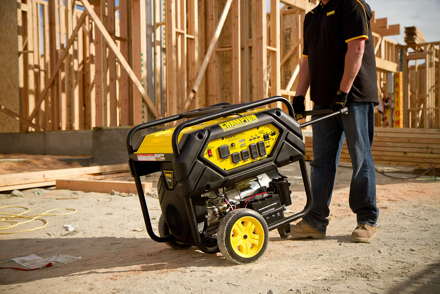 Champion Power Equipment 100111 15,000/12,000-Watt Portable Generator with Electric Start and Lift Hook