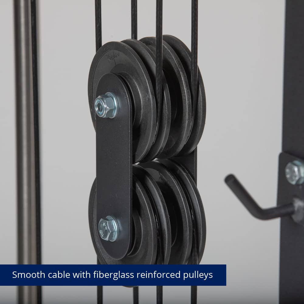Titan Fitness Plate-Loaded Functional Trainer Cable Crossover Machine, Rated 600 LB Weight Capacity, LAT Tower Low Row Upper Body Specialty Machine