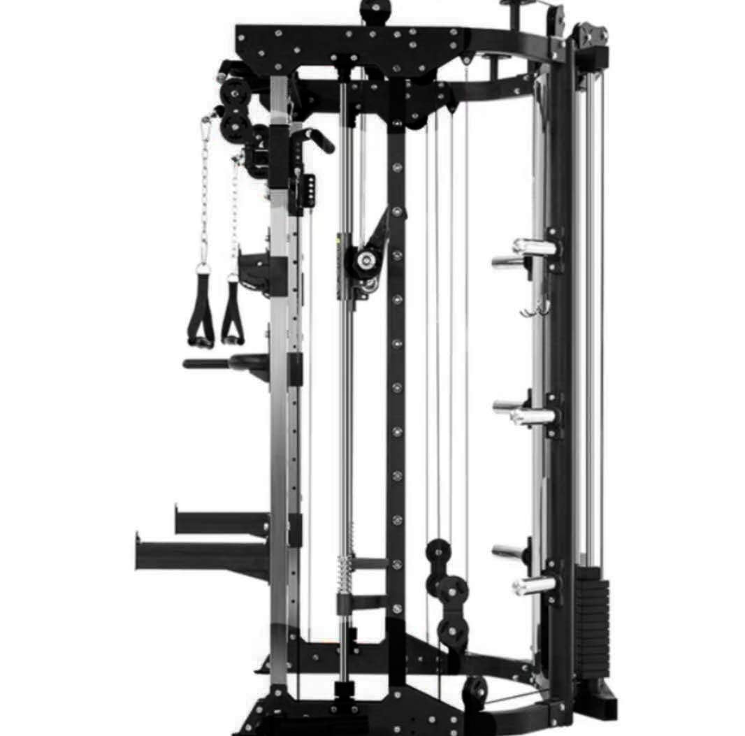 Commercial Home Gym - Smith Machine, Cables with Built in 160 kg Weights (Standard Black)