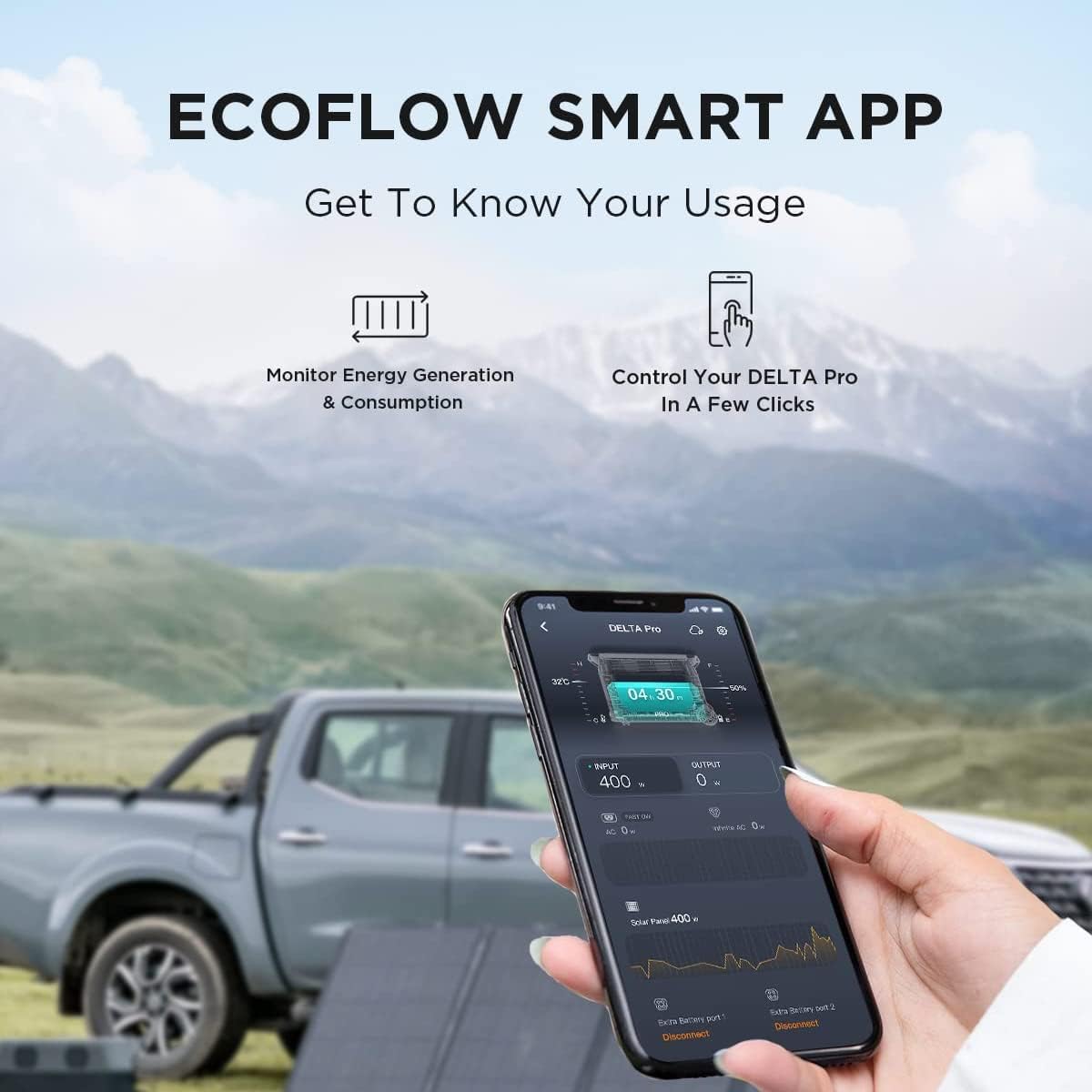 EF ECOFLOW Solar Generator 120V/3.6kWh DELTA Pro with 2x220W Portable Solar Panel, 23% High-Efficiency, 5 AC Outlets, 3600W Portable Power Station for Home Use Emergency Blackout Camping RV