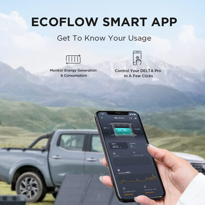 EF ECOFLOW Solar Generator 120V/3.6kWh DELTA Pro with 2x220W Portable Solar Panel, 23% High-Efficiency, 5 AC Outlets, 3600W Portable Power Station for Home Use Emergency Blackout Camping RV