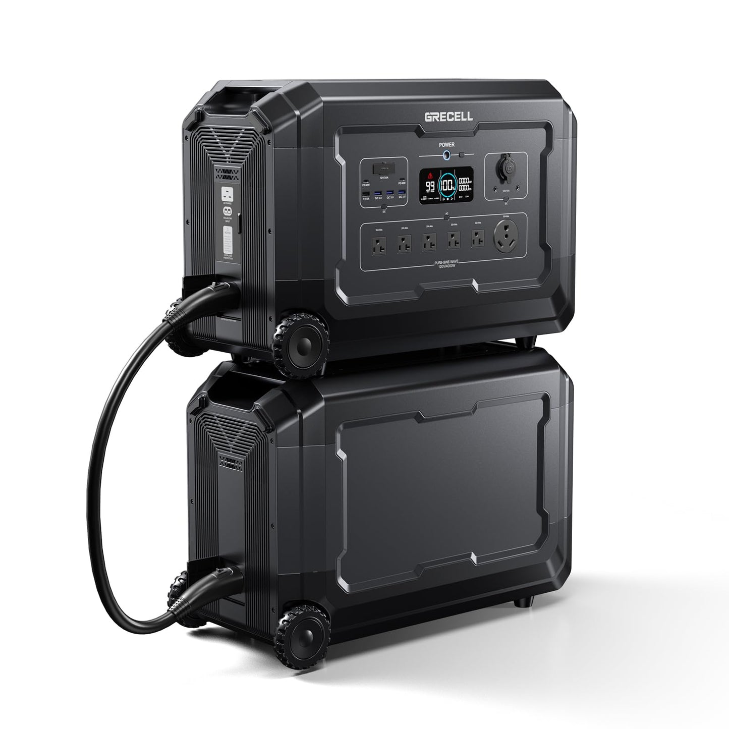 Expandable 10.08kWh Solar Generator Kit, Portable Power Station 4000W w/Smart Extra Expansion Battery 5040Wh LifePo4 Home Battery Backup Power Supply for Blackout, Outdoor Camping, RV, Emergency