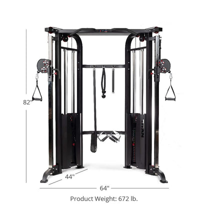 Titan Fitness Functional Trainer, Double Stack 200 LB 2:1 Cable Pull Station Trainer