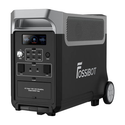 FOSSiBOT F3600 Portable Power Station, 3840Wh LiFePO4 Battery with 6×3300W(Surge 6600W) AC Outlets, 1.8H Full Charge, UPS, PD 100W, LED Flashlight, Solar Generator for Camping RV Home Use