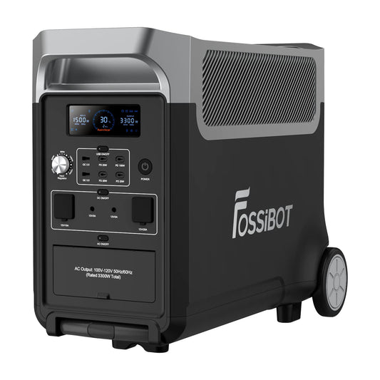 FOSSiBOT F3600 Portable Power Station, 3840Wh LiFePO4 Battery with 6×3300W(Surge 6600W) AC Outlets, 1.8H Full Charge, UPS, PD 100W, LED Flashlight, Solar Generator for Camping RV Home Use