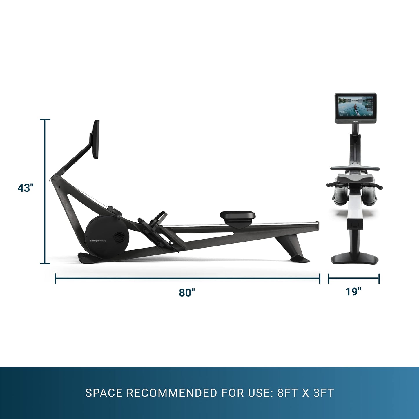 Hydrow Wave Rowing Machine with 16" HD Touchscreen & Speakers
