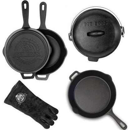 Pit Boss Memphis Ultimate Smoking BBQ Grill with Cover + Cast Iron Cookware