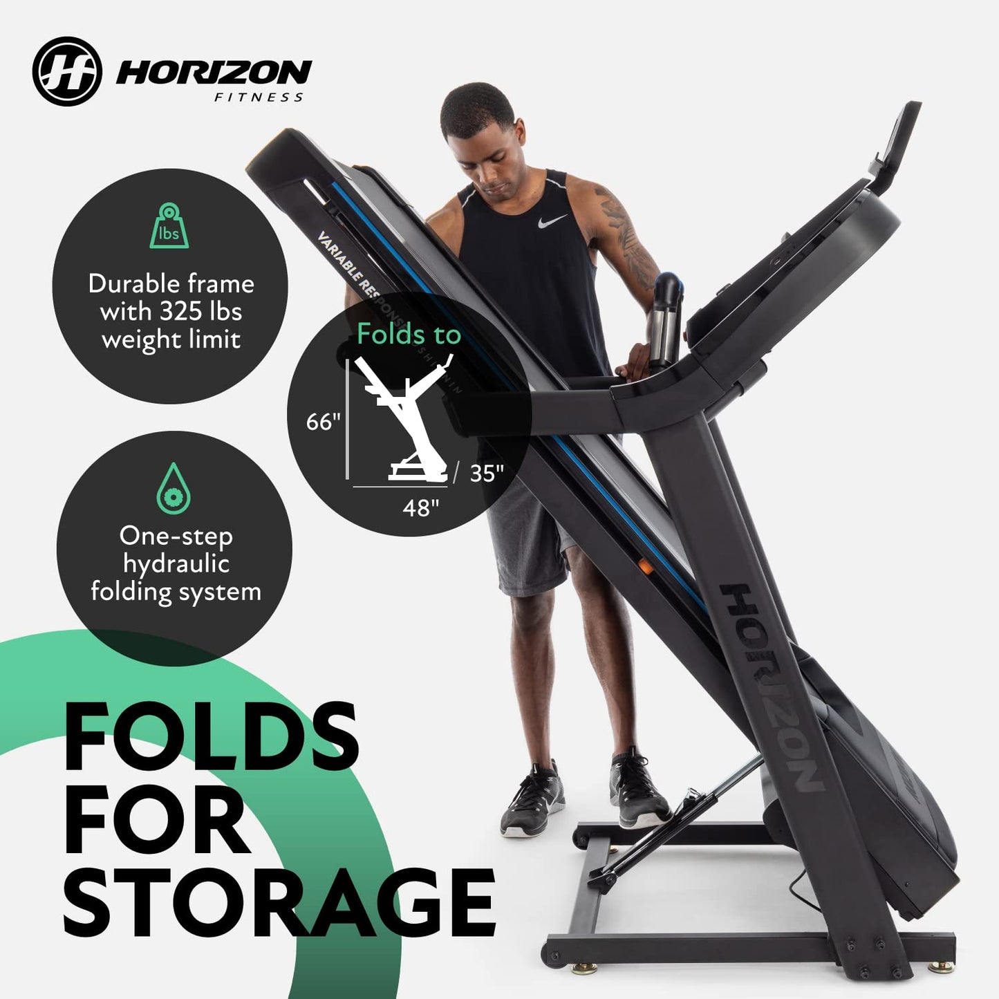 Horizon Fitness 7.0 at Studio Series Smart Treadmill with Bluetooth and Incline