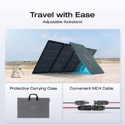 EF ECOFLOW Solar Generator 120V/3.6kWh DELTA Pro with 2x220W Portable Solar Panel, 23% High-Efficiency, 5 AC Outlets, 3600W Portable Power Station for Home Use Emergency Blackout Camping RV