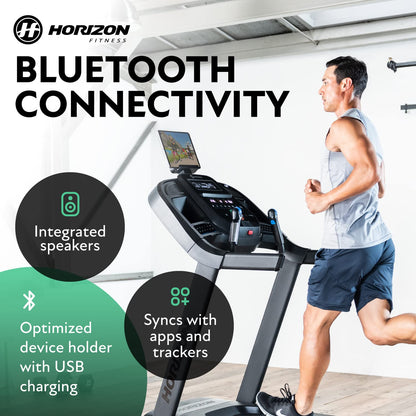 Horizon Fitness 7.0 at Studio Series Smart Treadmill with Bluetooth and Incline