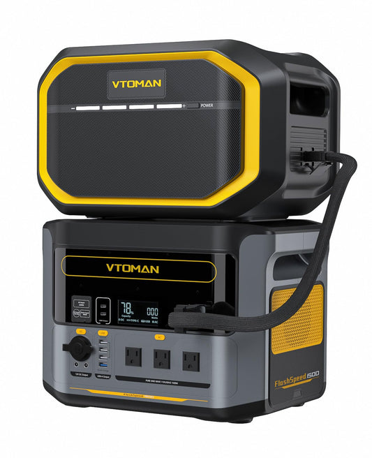 VTOMAN 3096Wh Portable Power Station with Extra Battery, 1500W (3000W Peak) LFP Battery Generator with Up to 12 Outputs, for Home Use, Outdoors, RV, Camping, Hunting, Traveling, Blackout Emergencies
