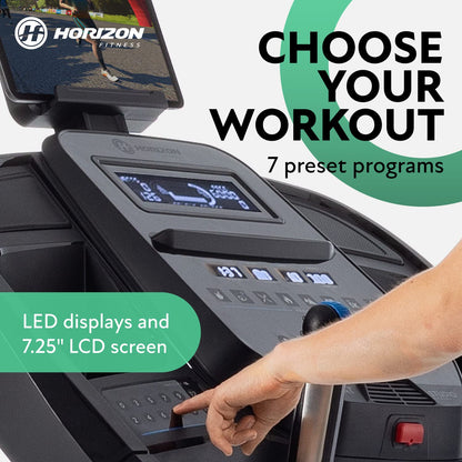 Horizon Fitness 7.0 at Studio Series Smart Treadmill with Bluetooth and Incline