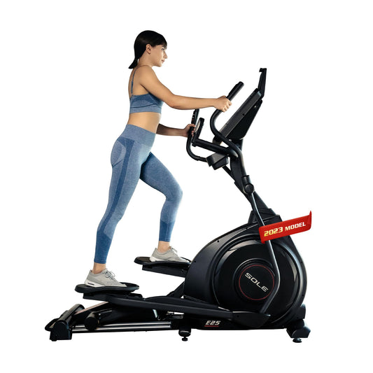 Elliptical Machine: 2023 E25 Elliptical Gym Equipment for Home and Studio, Exercise Equipment with 7.5" LCD Display