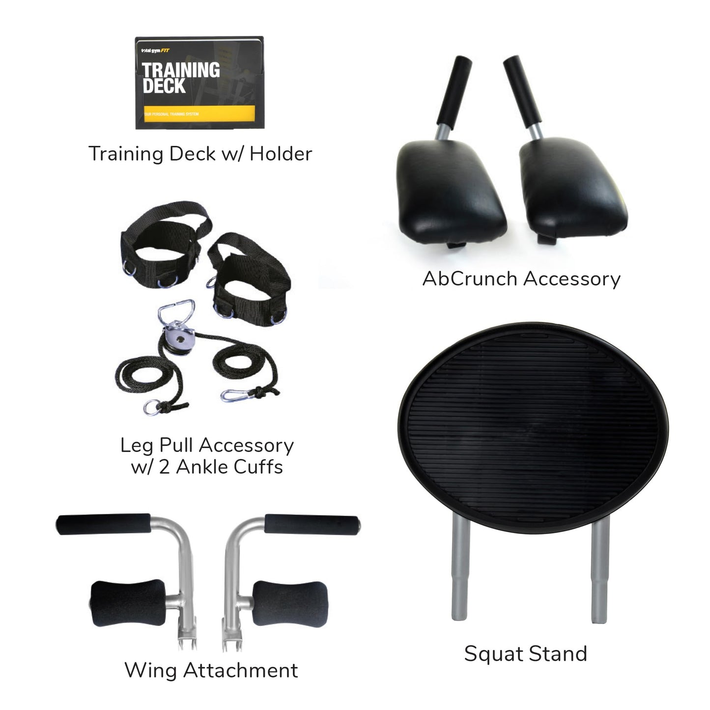 Total Gym FIT Home Fitness Folding Full Body Workout Exercise Equipment Machine with Ab Crunch Attachment, Training Deck, and Ribbed Squat Stand