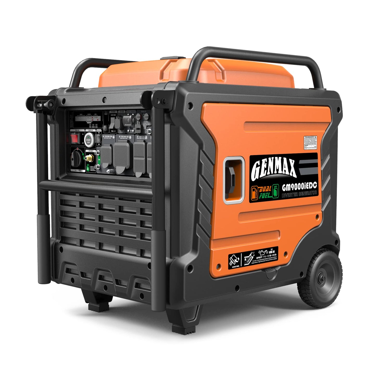 GENMAX Portable Inverter Generator, 9000W Super QuietDual Fuel Portable Engine with Parallel Capability, Remote/Electric Start, Ideal for Home backup power.EPA &CARB Compliant (GM9000iEDC)