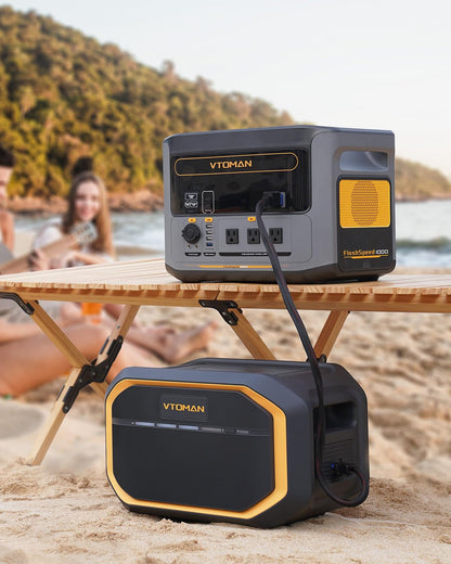VTOMAN 3096Wh Portable Power Station with Extra Battery, 1500W (3000W Peak) LFP Battery Generator with Up to 12 Outputs, for Home Use, Outdoors, RV, Camping, Hunting, Traveling, Blackout Emergencies