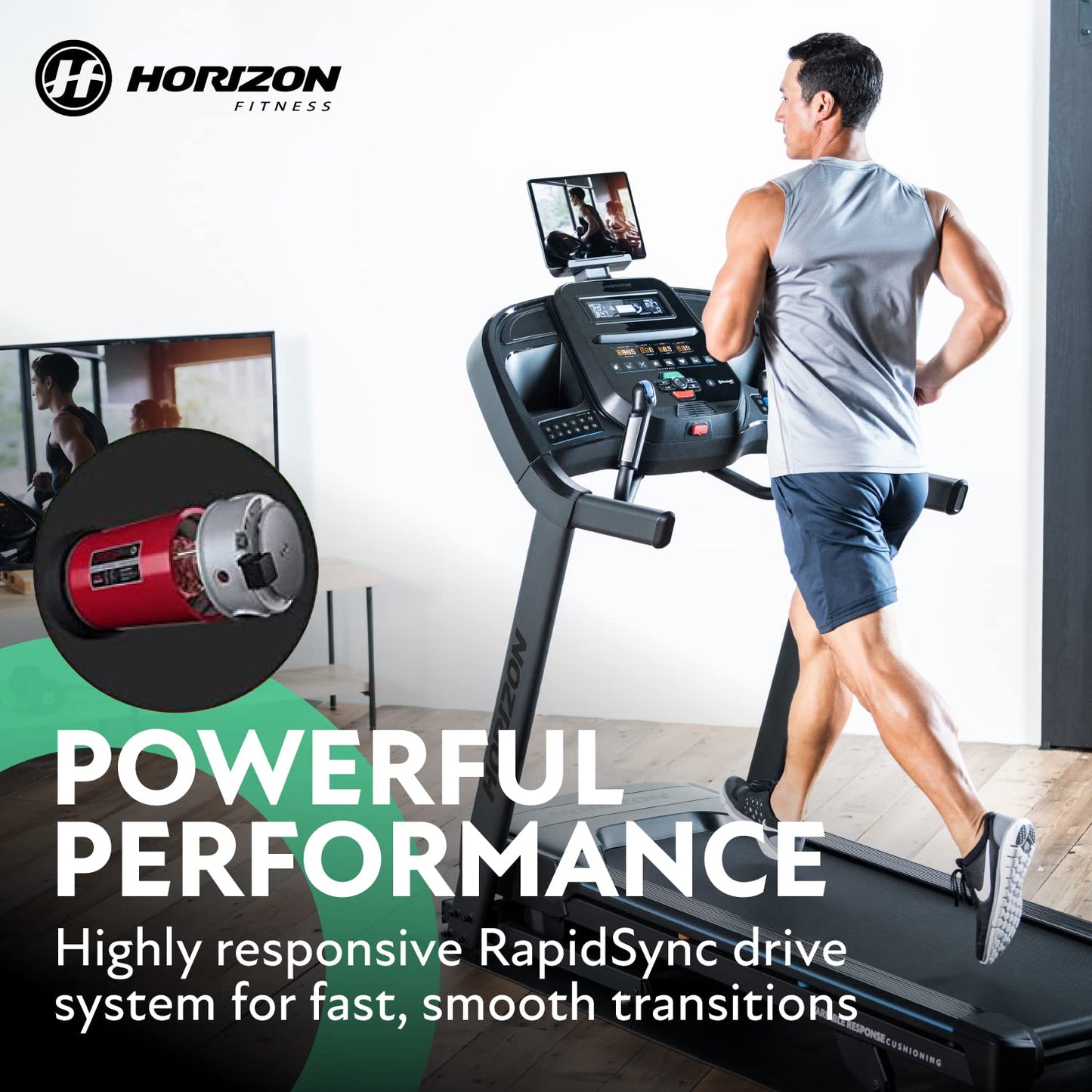 Horizon Fitness 7.0 at Studio Series Smart Treadmill with Bluetooth and Incline