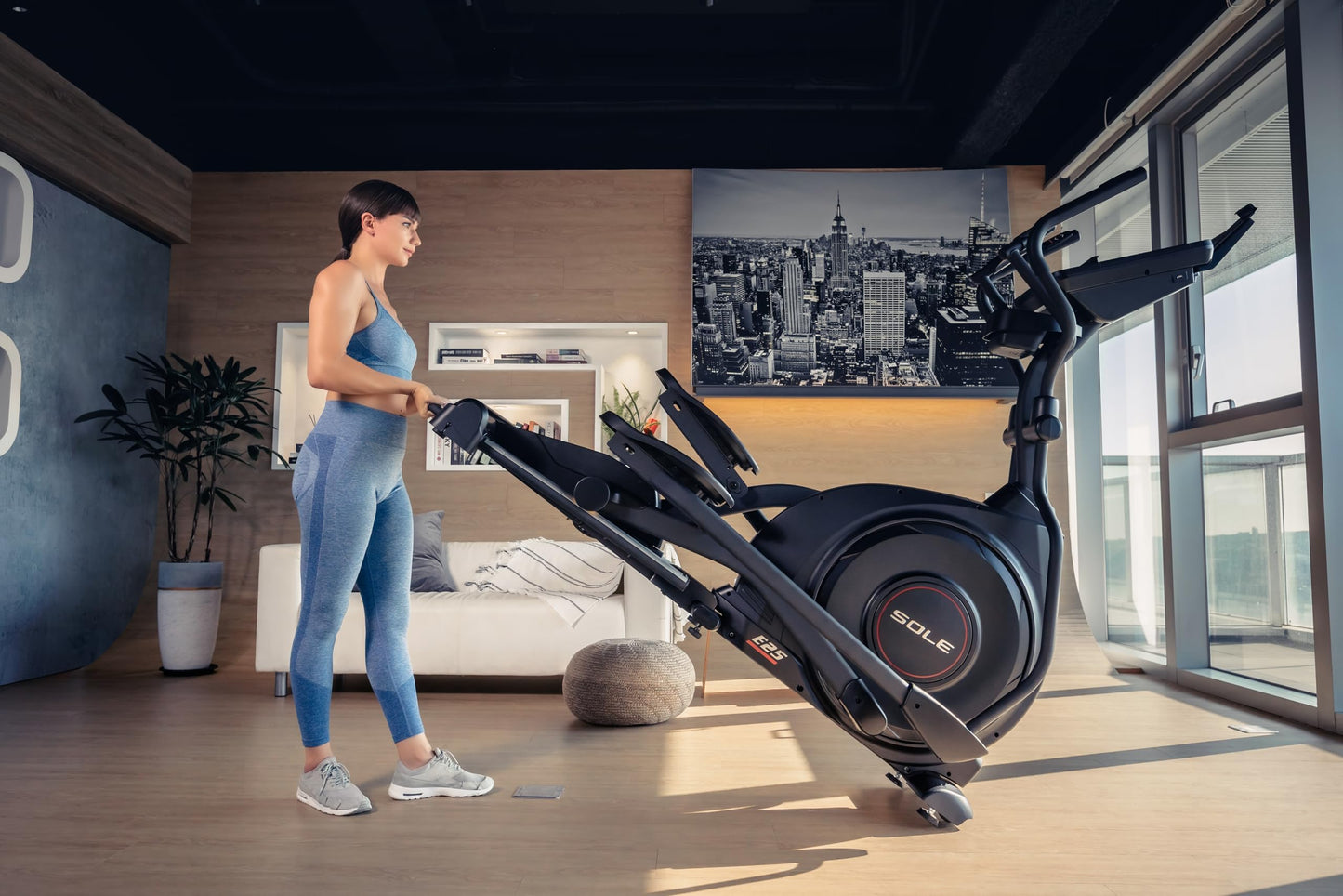 Elliptical Machine: 2023 E25 Elliptical Gym Equipment for Home and Studio, Exercise Equipment with 7.5" LCD Display