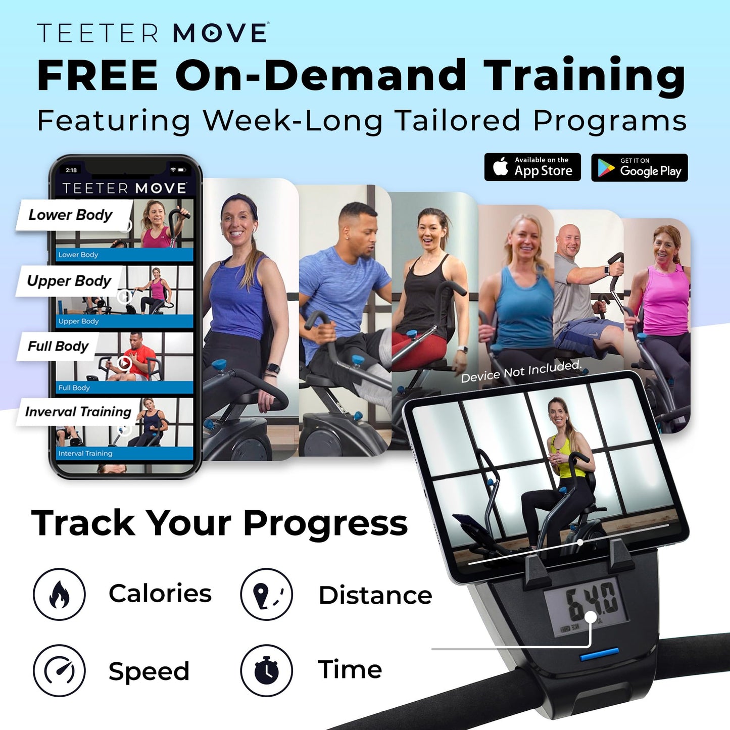 Teeter FreeStep LT1 - Recumbent Cross Trainer and Elliptical (LT1)