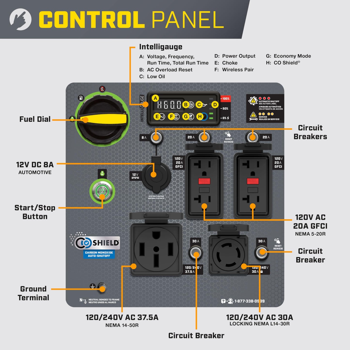 Champion Power Equipment 11,000-Watt Wireless Remote Start Home Backup Portable Inverter Generator with Quiet Technology and CO Shield