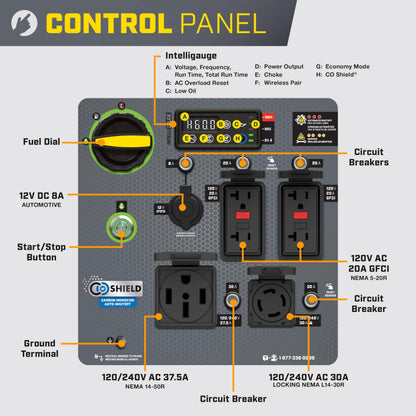 Champion Power Equipment 11,000-Watt Wireless Remote Start Home Backup Portable Inverter Generator with Quiet Technology and CO Shield