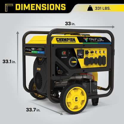 Champion Power Equipment 15,000-Watt Electric Start Tri Fuel Home Backup Portable Generator with CO Shield