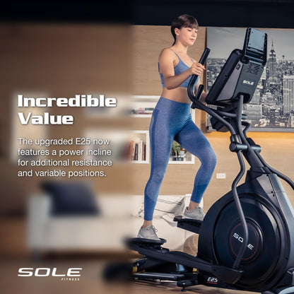 Elliptical Machine: 2023 E25 Elliptical Gym Equipment for Home and Studio, Exercise Equipment with 7.5" LCD Display