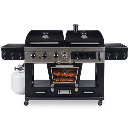 Pit Boss Memphis Ultimate Smoking BBQ Grill with Cover + Cast Iron Cookware