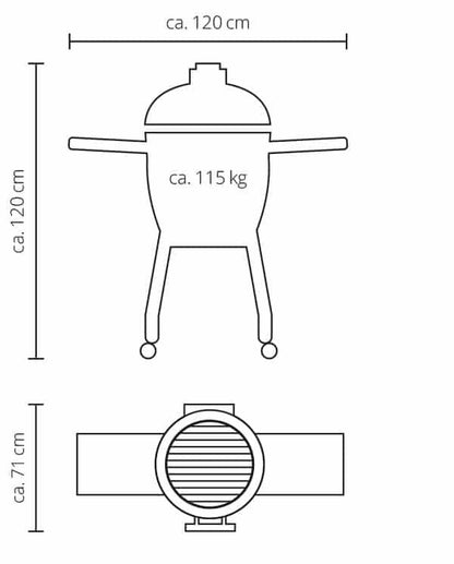 Black Monolith 21" Classic 'Basic' Kamado Ceramic BBQ