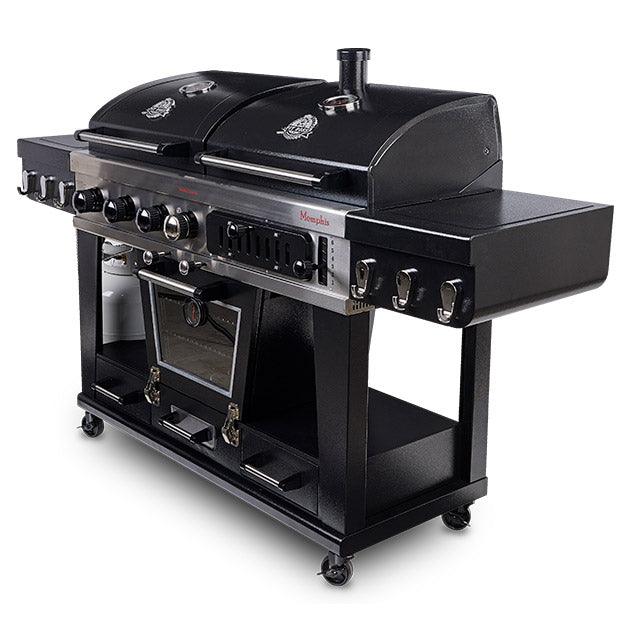 Pit Boss Memphis Ultimate Smoking BBQ Grill with Cover + Cast Iron Cookware