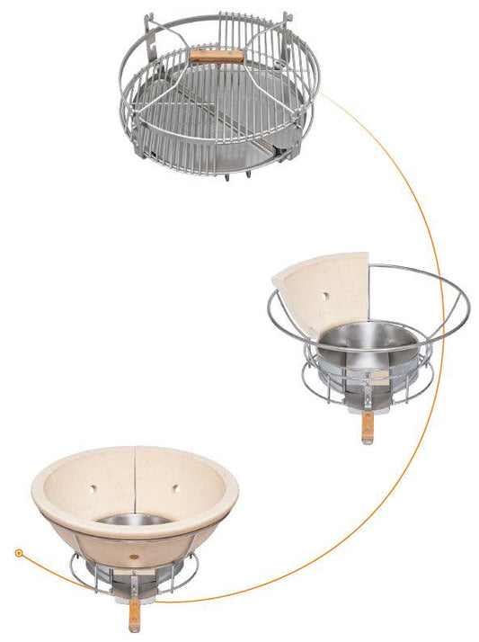 Standalone Black Monolith 21" Classic Pro-Series 2.0  Kamado Ceramic BBQ
